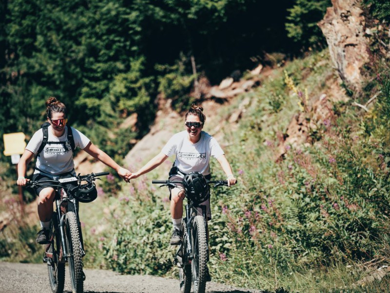 Recreatieve fietsers in Sölden